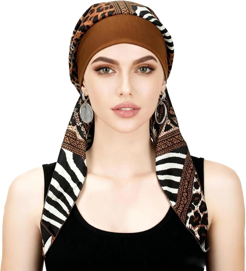 FADACHY Chemo Headwear for Women,Chemo Caps Lightweight for Summer with Head Scarf,Silky Soft Hair Turbans Fashion - Image 1